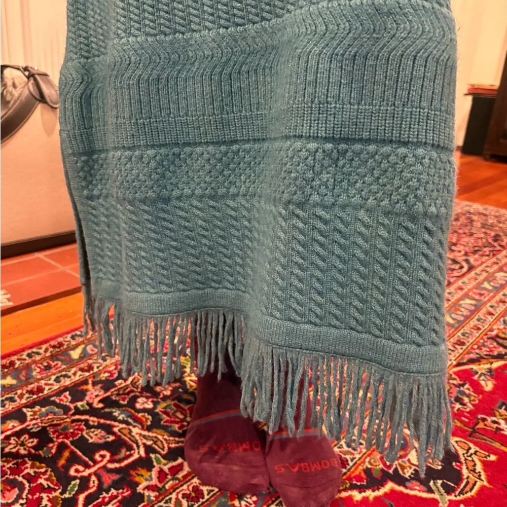 Women's Teal Cowl Neck Knit Sweater & Matching Skirt Set